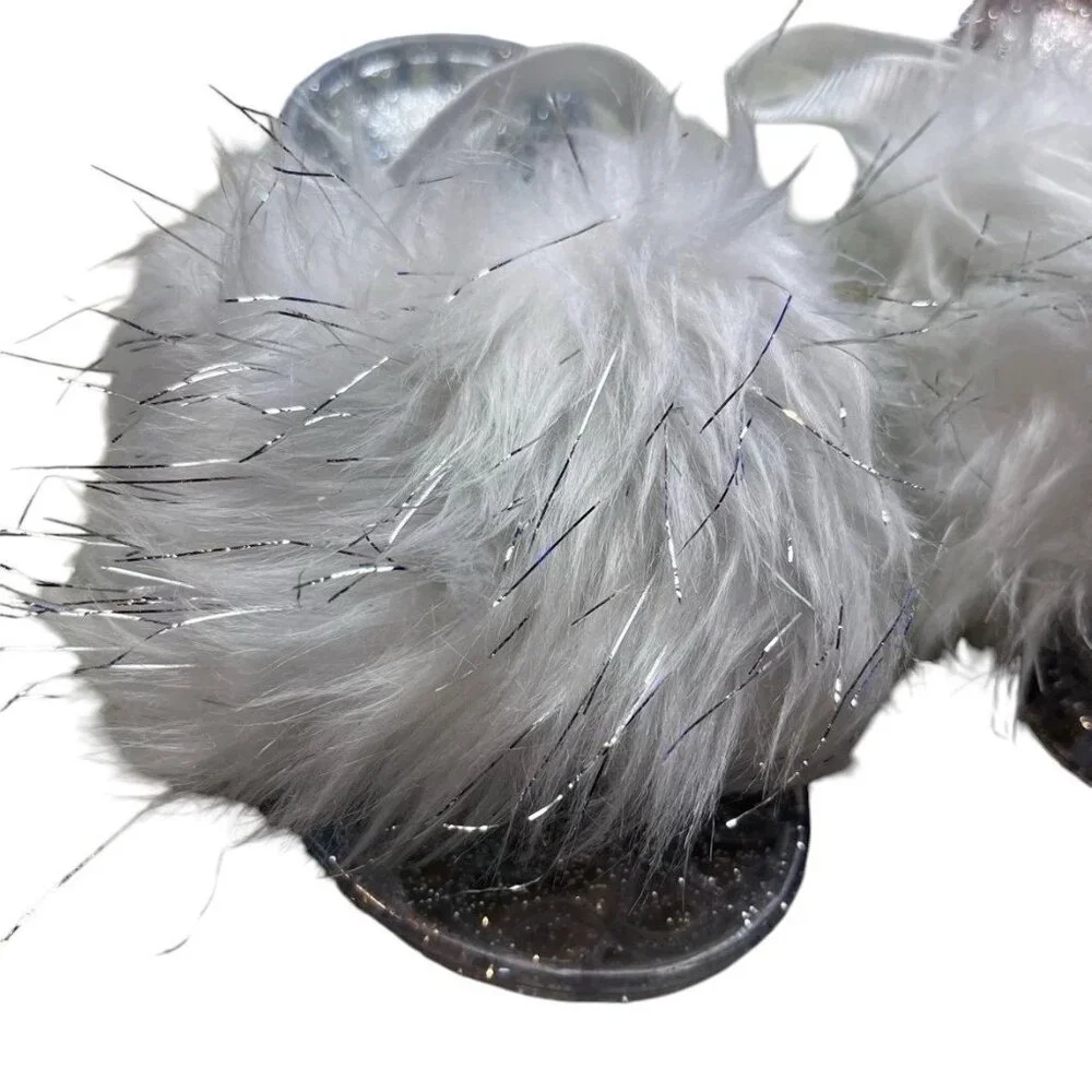 Tucker + Tate Toddler New Furry Sparkly Slides Size 10M